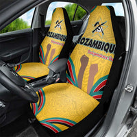 Mozambique Car Seat Cover with Yellow Red Green Swirl Design and Independence Day - Wonder Print Shop