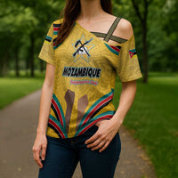 Mozambique Cross Shoulder Shirt with Yellow Red Green Swirl Design and Independence Day - Wonder Print Shop