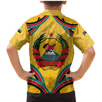 Mozambique Family Matching Mermaid Dress and Hawaiian Shirt with Yellow Red Green Swirl Design and Independence Day - Wonder Print Shop