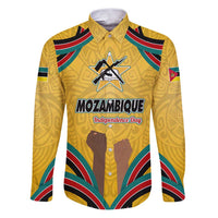 Mozambique Family Matching Puletasi and Hawaiian Shirt with Yellow Red Green Swirl Design and Independence Day - Wonder Print Shop