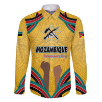 Mozambique Family Matching Short Sleeve Bodycon Dress and Hawaiian Shirt with Yellow Red Green Swirl Design and Independence Day - Wonder Print Shop