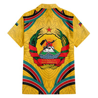 Mozambique Family Matching Tank Maxi Dress and Hawaiian Shirt with Yellow Red Green Swirl Design and Independence Day - Wonder Print Shop