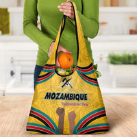 Mozambique Grocery Bag with Yellow Red Green Swirl Design and Independence Day - Wonder Print Shop