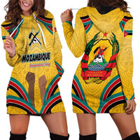 Mozambique Hoodie Dress with Yellow Red Green Swirl Design and Independence Day - Wonder Print Shop