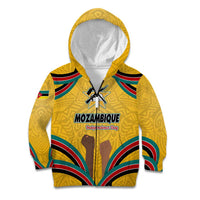 Mozambique Kid Hoodie with Yellow Red Green Swirl Design and Independence Day - Wonder Print Shop