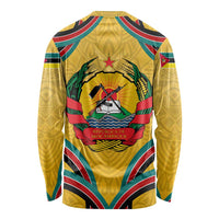 Mozambique Long Sleeve Shirt with Yellow Red Green Swirl Design and Independence Day - Wonder Print Shop