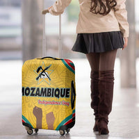 Mozambique Luggage Cover with Yellow Red Green Swirl Design and Independence Day - Wonder Print Shop