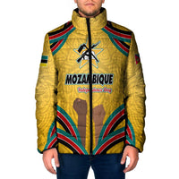 Mozambique Padded Jacket with Yellow Red Green Swirl Design and Independence Day - Wonder Print Shop
