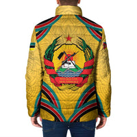 Mozambique Padded Jacket with Yellow Red Green Swirl Design and Independence Day - Wonder Print Shop