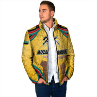 Mozambique Padded Jacket with Yellow Red Green Swirl Design and Independence Day - Wonder Print Shop