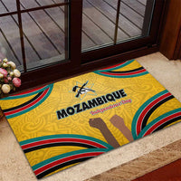 Mozambique Rubber Doormat with Yellow Red Green Swirl Design and Independence Day - Wonder Print Shop