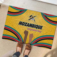 Mozambique Rubber Doormat with Yellow Red Green Swirl Design and Independence Day - Wonder Print Shop