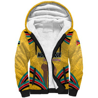 Mozambique Sherpa Hoodie with Yellow Red Green Swirl Design and Independence Day - Wonder Print Shop