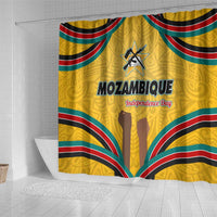 Mozambique Shower Curtain with Yellow Red Green Swirl Design and Independence Day - Wonder Print Shop