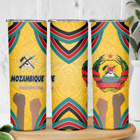 Mozambique Skinny Tumbler with Yellow Red Green Swirl Design and Independence Day - Wonder Print Shop