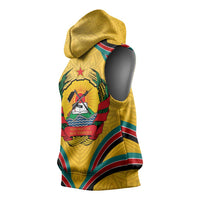 Mozambique Sleeveless Hoodie with Yellow Red Green Swirl Design and Independence Day - Wonder Print Shop