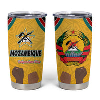Mozambique Tumbler Cup with Yellow Red Green Swirl Design and Independence Day - Wonder Print Shop