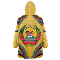 Mozambique Wearable Blanket Hoodie with Yellow Red Green Swirl Design and Independence Day - Wonder Print Shop