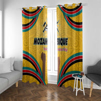 Mozambique Window Curtain with Yellow Red Green Swirl Design and Independence Day - Wonder Print Shop