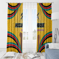 Mozambique Window Curtain with Yellow Red Green Swirl Design and Independence Day - Wonder Print Shop