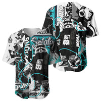 Urban Rebel Raccoon Baseball Jersey Grunge Graffiti Street Art Abstract Collage Pop Culture