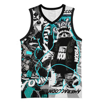 Urban Rebel Raccoon Basketball Jersey Grunge Graffiti Street Art Abstract Collage Pop Culture