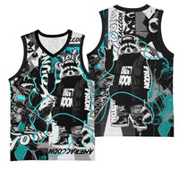 Urban Rebel Raccoon Basketball Jersey Grunge Graffiti Street Art Abstract Collage Pop Culture
