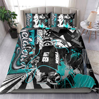Urban Rebel Raccoon Bedding Set Grunge Graffiti Street Art Abstract Collage Pop Culture