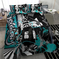 Urban Rebel Raccoon Bedding Set Grunge Graffiti Street Art Abstract Collage Pop Culture