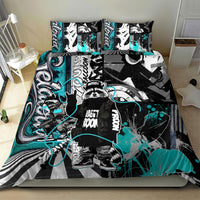 Urban Rebel Raccoon Bedding Set Grunge Graffiti Street Art Abstract Collage Pop Culture