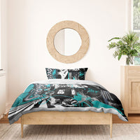 Urban Rebel Raccoon Bedding Set Grunge Graffiti Street Art Abstract Collage Pop Culture