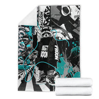 Urban Rebel Raccoon Blanket Grunge Graffiti Street Art Abstract Collage Pop Culture