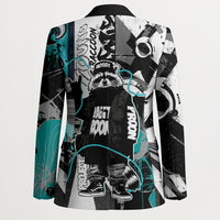 Urban Rebel Raccoon Blazer Grunge Graffiti Street Art Abstract Collage Pop Culture