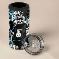 Urban Rebel Raccoon 4 in 1 Can Cooler Tumbler Grunge Graffiti Street Art Abstract Collage Pop Culture