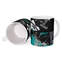 Urban Rebel Raccoon Ceramic Mug Grunge Graffiti Street Art Abstract Collage Pop Culture