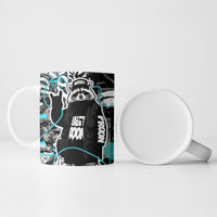 Urban Rebel Raccoon Ceramic Mug Grunge Graffiti Street Art Abstract Collage Pop Culture