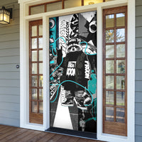 Urban Rebel Raccoon Door Cover Grunge Graffiti Street Art Abstract Collage Pop Culture
