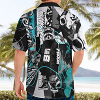 Urban Rebel Raccoon Hawaiian Shirt Grunge Graffiti Street Art Abstract Collage Pop Culture