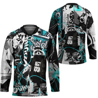 Urban Rebel Raccoon Hockey Jersey Grunge Graffiti Street Art Abstract Collage Pop Culture