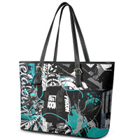 Urban Rebel Raccoon Leather Tote Bag Grunge Graffiti Street Art Abstract Collage Pop Culture
