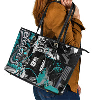 Urban Rebel Raccoon Leather Tote Bag Grunge Graffiti Street Art Abstract Collage Pop Culture