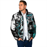Urban Rebel Raccoon Padded Jacket Grunge Graffiti Street Art Abstract Collage Pop Culture