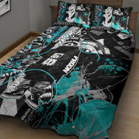 Urban Rebel Raccoon Quilt Bed Set Grunge Graffiti Street Art Abstract Collage Pop Culture