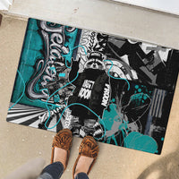 Urban Rebel Raccoon Rubber Doormat Grunge Graffiti Street Art Abstract Collage Pop Culture