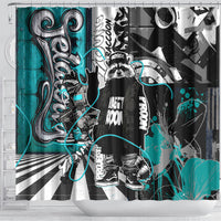 Urban Rebel Raccoon Shower Curtain Grunge Graffiti Street Art Abstract Collage Pop Culture