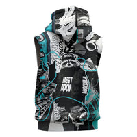 Urban Rebel Raccoon Sleeveless Hoodie Grunge Graffiti Street Art Abstract Collage Pop Culture