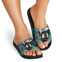 Urban Rebel Raccoon Slide Sandals Grunge Graffiti Street Art Abstract Collage Pop Culture
