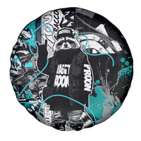 Urban Rebel Raccoon Spare Tire Cover Grunge Graffiti Street Art Abstract Collage Pop Culture