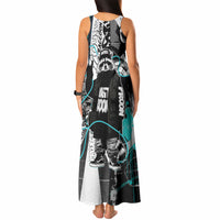 Urban Rebel Raccoon Tank Maxi Dress Grunge Graffiti Street Art Abstract Collage Pop Culture