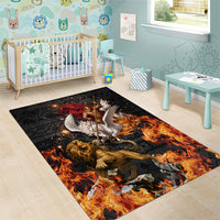 Bellerophon Vs Chimera Greek Mythology Area Rug Pegasus Monster Battle Epic
